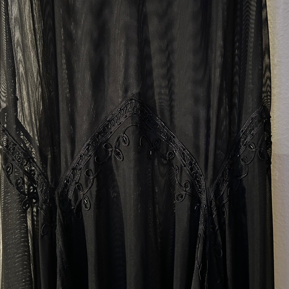 Elegant Black Sheer Dress with Lace Detail - Picture 8 of 16